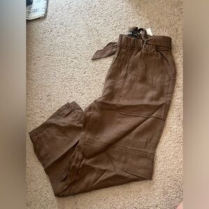 Zara brown cargo pants with tie